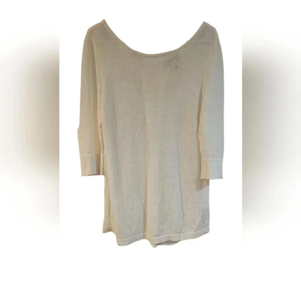 White House Black Market - Women's Size Large Sheer Sweater w/ Pleated B…​